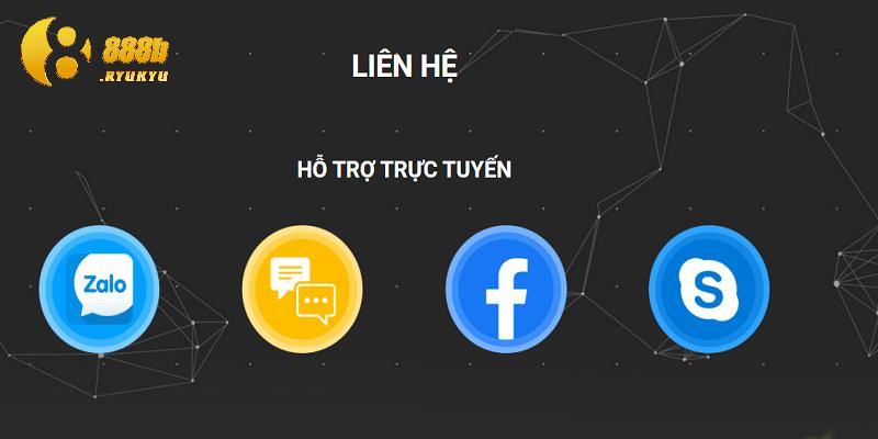 Các kênh liên hệ 888B hiện có