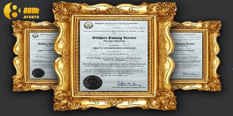 Những giấy phép hoạt động 888B được chứng nhận